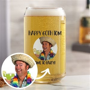Cartoon Yourself Personalized Photo 16oz. Beer Can Glass