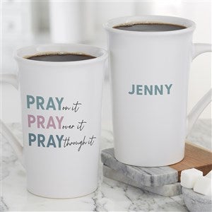 Pray On It Personalized Latte Mug 16 oz.- White