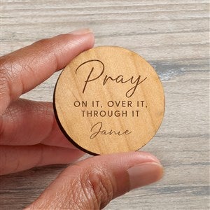 Pray On It Personalized Wood Pocket Token- Natural