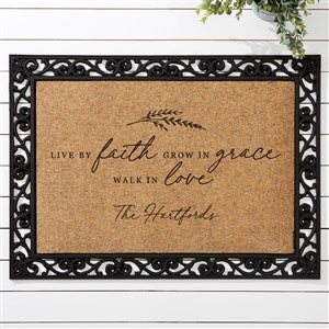 Live By Faith Personalized 18x27 Synthetic Coir Doormat