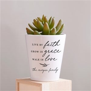 Live By Faith Personalized Mini Flower Pot