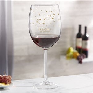 Zodiac Constellations Personalized Red Wine Glass
