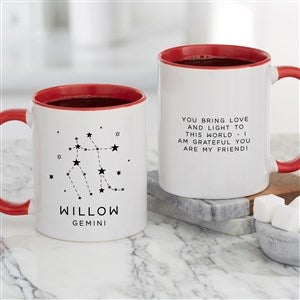 Zodiac Constellations Personalized Coffee Mug 11 oz.- Red