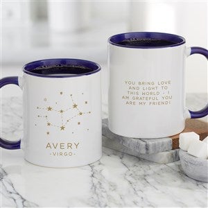 Zodiac Constellations Personalized Coffee Mug 11 oz.- Blue