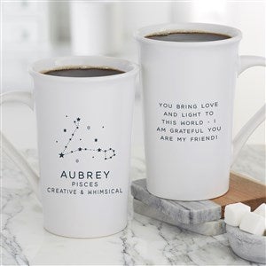 Zodiac Constellations Personalized Latte Mug 16 oz.- White