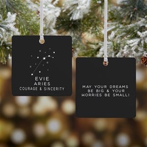 Zodiac Constellation Personalized Ornament- 2.75 Metal - 2 Sided