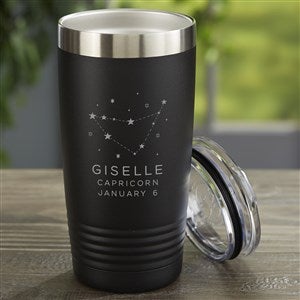 Zodiac Constellations Personalized 20 oz. Insulated Tumbler- Black