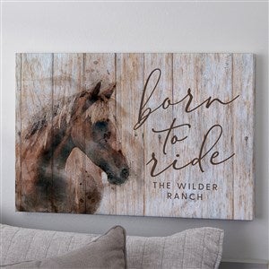 Born To Ride Horses Personalized Canvas Print - 12 x 18