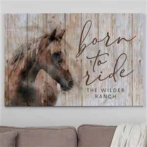Born To Ride Horses Personalized Canvas Print - 28x 42