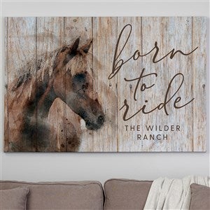 Born To Ride Horses Personalized Canvas Print - 32x 48