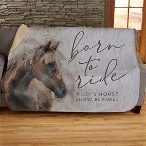 Born To Ride Horses Pet Personalized 60x80 Sherpa Blanket