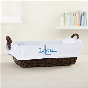 Playful Name Embroidered Basket Liner