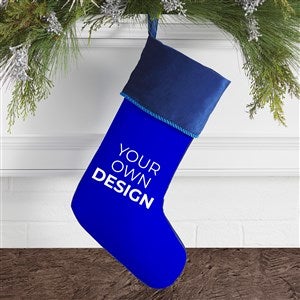 Design Your Own Personalized Christmas Stocking- Blue with Blue Cuff