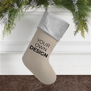 Design Your Own Personalized Christmas Stocking- Tan with Grey Cuff