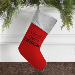 Design Your Own Personalized Christmas Stocking- Red with Grey Cuff