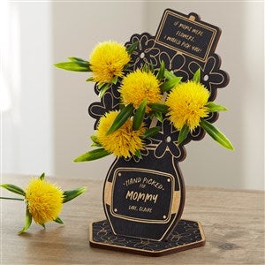 Picked For Mommy Personalized Wood Flower Holder - Black Poplar