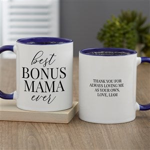Bonus Mom Personalized Coffee Mug 11 oz.- Blue