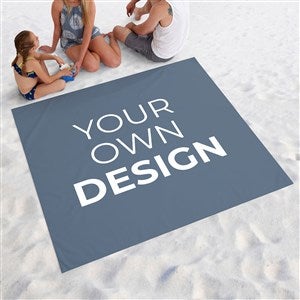 Design Your Own Personalized Beach Blanket- Slate Blue