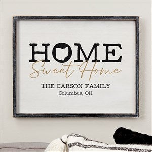 Home Sweet Home Personalized State Barnwood Wall Art- 14 x 18