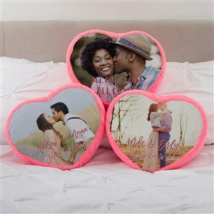 Photo & Message Personalized Heart Throw Pillow