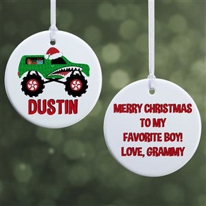 Construction & Monster Truck Personalized Ornament- 2.85 Glossy - 2 Sided