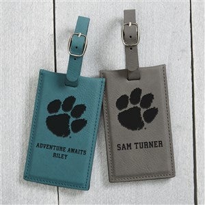 NCAA Clemson Tigers Personalized Leatherette Luggage Tag- Teal