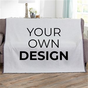 Design Your Own Personalized 56x60 Woven Throw- White