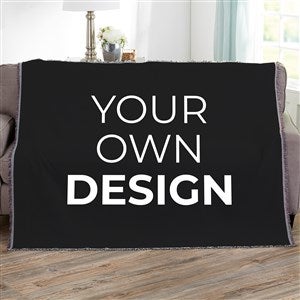 Design Your Own Personalized 56x60 Woven Throw- Black