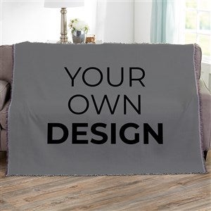 Design Your Own Personalized 56x60 Woven Throw- Grey