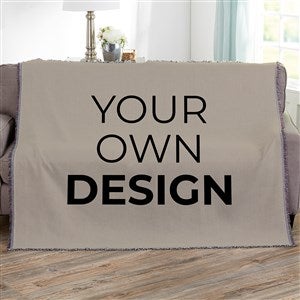 Design Your Own Personalized 56x60 Woven Throw- Tan