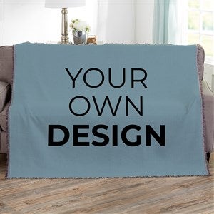 Design Your Own Personalized 56x60 Woven Throw- Slate Blue