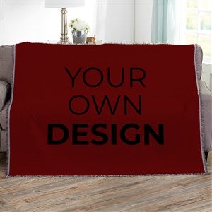 Design Your Own Personalized 56x60 Woven Throw- Burgundy