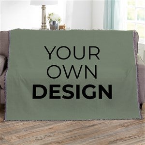 Design Your Own Personalized 56x60 Woven Throw- Sage Green