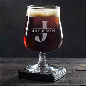 Lavish Last Name Personalized Belgium Craft Beer Glass