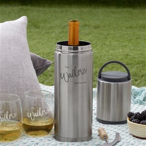 Bold Family Name Personalized Portable Wine Bottle Chiller