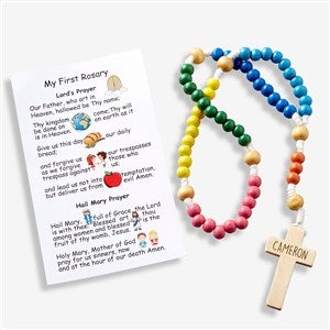 Personalized Multicolored Wooden Rosary - My First Rosary - 40426