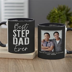 Best Step Dad Personalized Photo Coffee Mug 11 oz.- Black