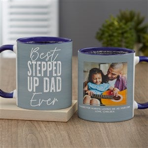Best Step Dad Personalized Photo Coffee Mug 11 oz.- Blue