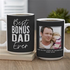 Best Step Dad Personalized Photo Coffee Mug 15 oz.- White