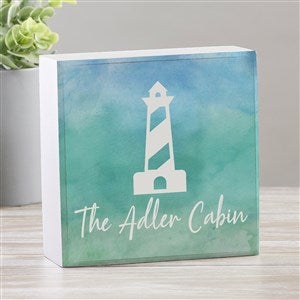 Seaside Watch Personalized Square Shelf Block