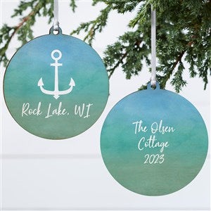 Seaside Watch Personalized Ornament- 3.75 Wood - 2 Sided