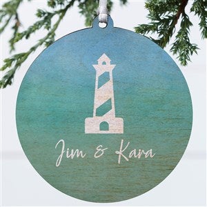 Seaside Watch Personalized Ornament- 3.75 Wood - 1 Sided