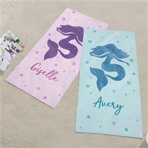 Personalized Beach Towel - Mermaid Kisses - Medium