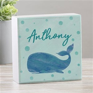Whale Wishes Personalized Square Shelf Block