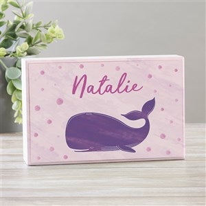 Whale Wishes Personalized Rectangle Shelf Block