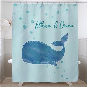 Whale Wishes Personalized Shower Curtain