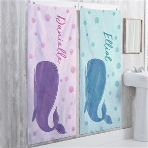 Whale Wishes Personalized 35x72 Bath Towel