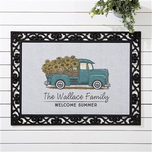 Antique Sunflower Truck Personalized Doormat- 18x27