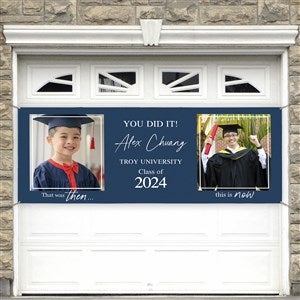 Then & Now Graduate Personalized Photo Banner - 45x108