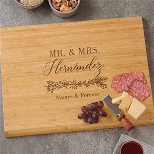 Laurels Of Love Personalized Bamboo Cutting Board - Medium